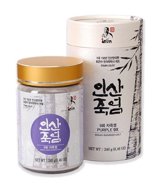 인산 9회 자죽염 (분말 ) Insan Purple Nine-Times Roasted Bamboo Powder Salt 240g