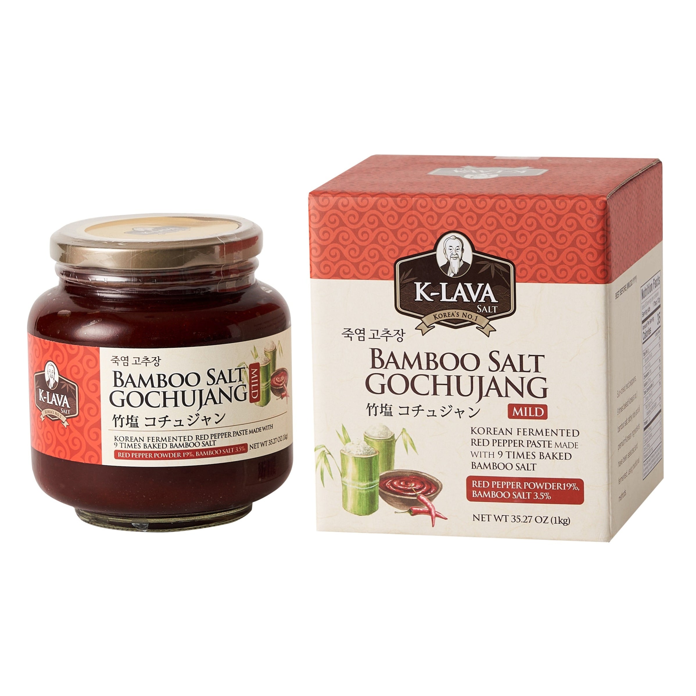 K-Lava 죽염고추장 순한맛 Bamboo Salt Pepper Paste Mild 1Kg