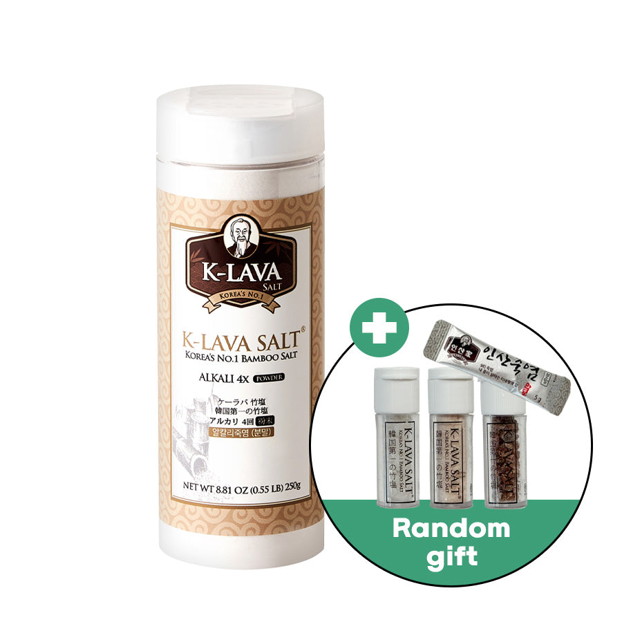 K-Lava 4회 프리미엄 알칼리죽염 분말 Premium Alkali Roasted Bamboo Powder Salt Pack 250g