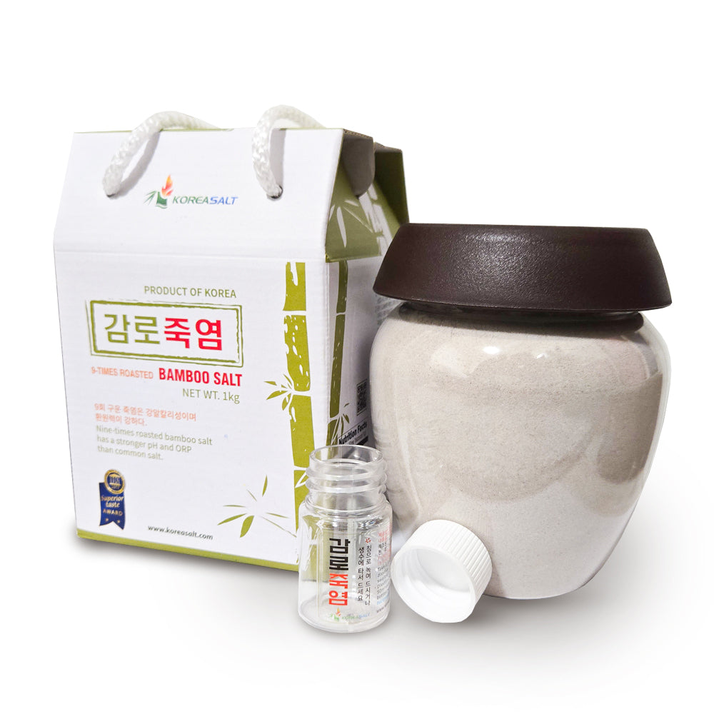 9회 흰빛 감로죽염 1Kg ( 분말 ) Nine-Times White Roasted Bamboo Salt 1kg (Powder)