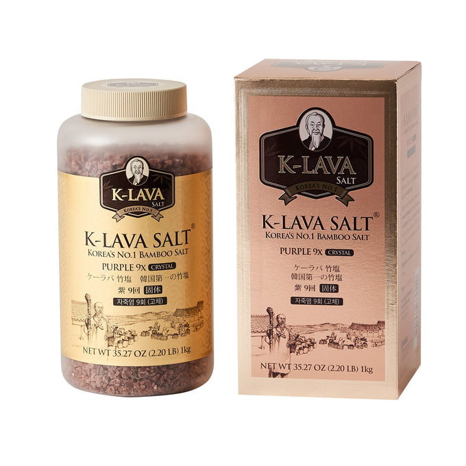 K-Lava 9회 자죽염 고체 Pulple Nine-Times Roasted Bamboo Crystal Salt 1 kg