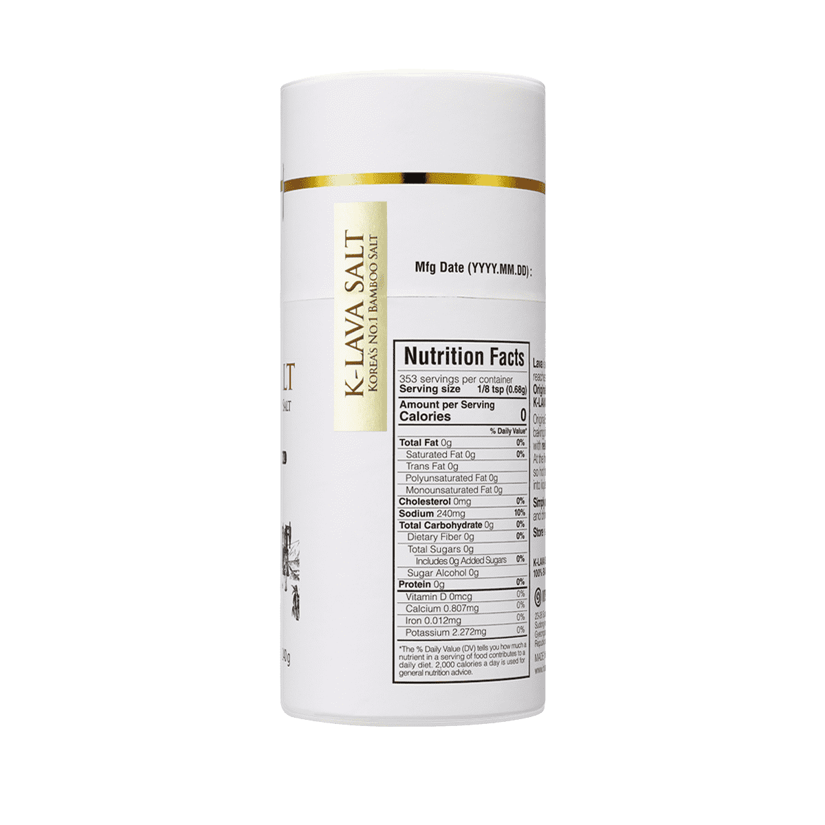 K-Lava 9회 죽염 고체 Original Nine-Times Roasted Crystal Salt 240g